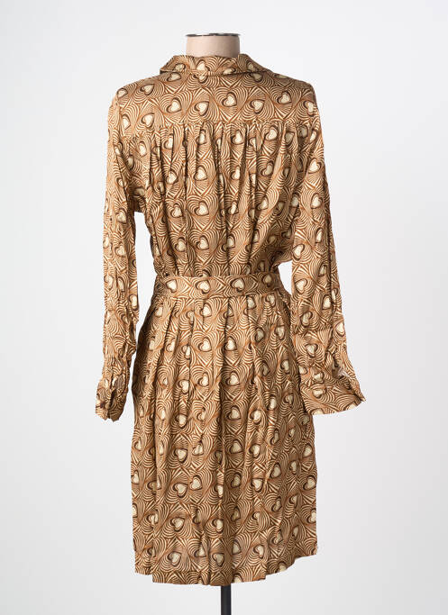 Rochie midi croială fluidă mâneci lungi maro LA PETITE FRANCAISE femme