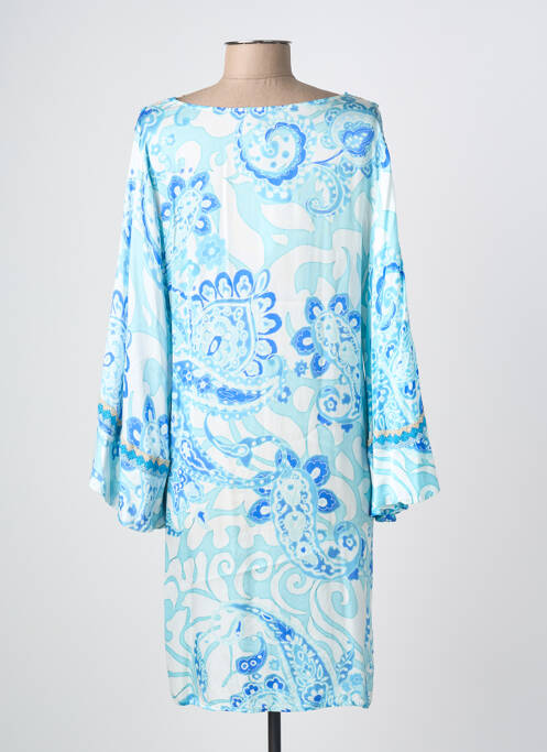 Rochie midi croială fluidă mâneci lungi albastru PHO FIRENZE femme