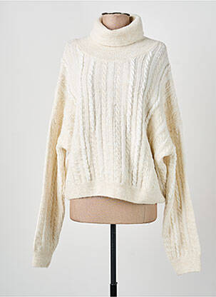 Pulover tricotaj din plasă mâneci lungi alb EST'SEVEN femme