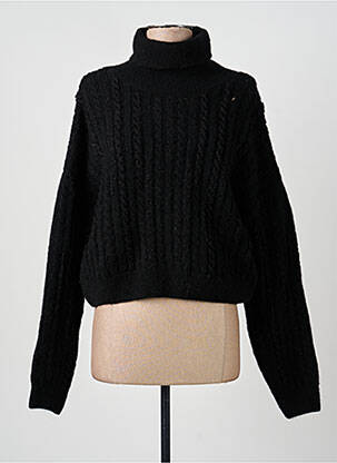 Pulover tricotaj din plasă mâneci lungi negru EST'SEVEN femme