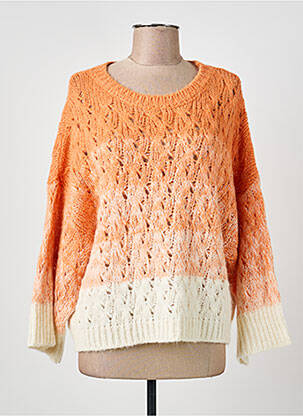 Pulover guler rotund mâneci lungi portocaliu SUMMUM femme