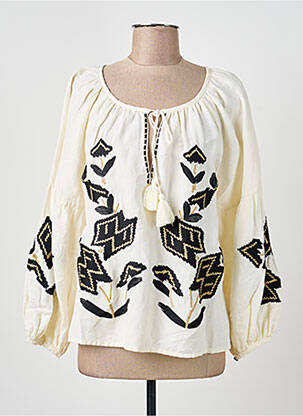 Bluză imprimeu fantezie mâneci lungi bej SUMMUM femme