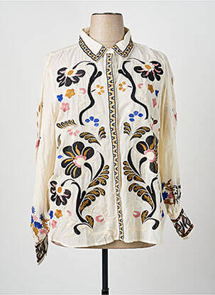 Cămașă imprimeu fantezie mâneci lungi bej SUMMUM femme