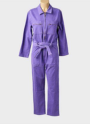 Salopetă-pantalon guler de bluză mâneci lungi violet LA PETITE FRANCAISE femeie