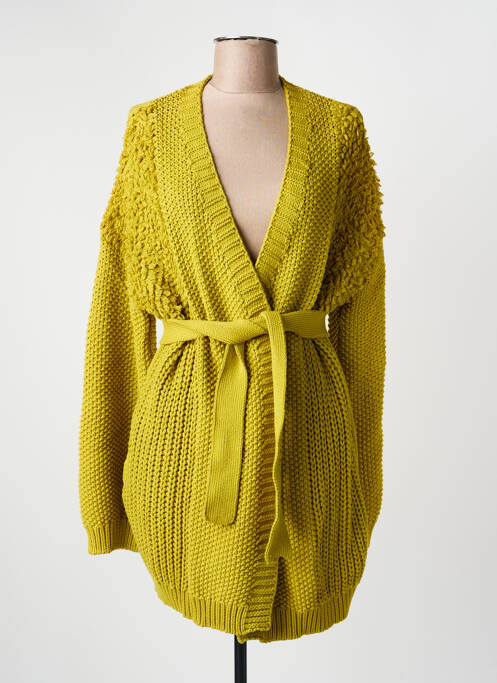 Vestă cu mâneci lungi croială cambrată verde BEL AIR femme