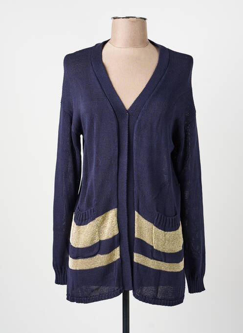 Vestă cu mâneci lungi guler în v albastru ODEMAI femme