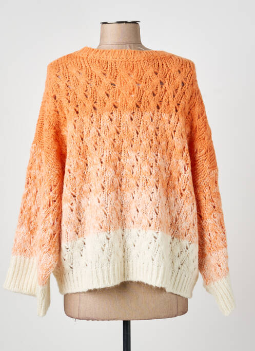 Pulover guler rotund mâneci lungi portocaliu SUMMUM femme