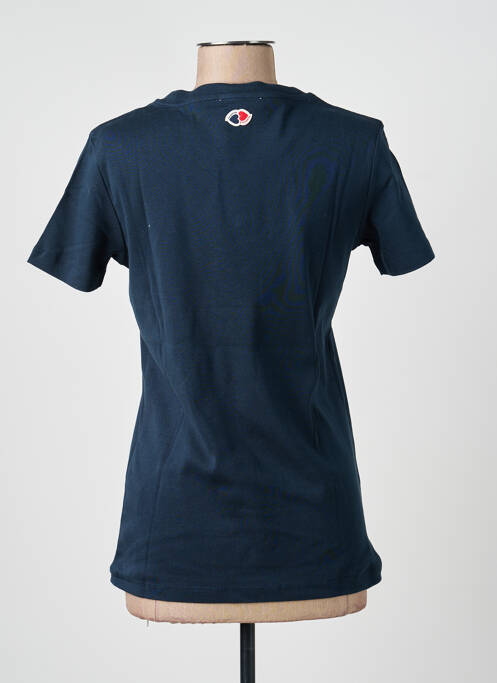 Tricou serigrafie flockată mâneci scurte albastru LA PETITE FRANCAISE femme