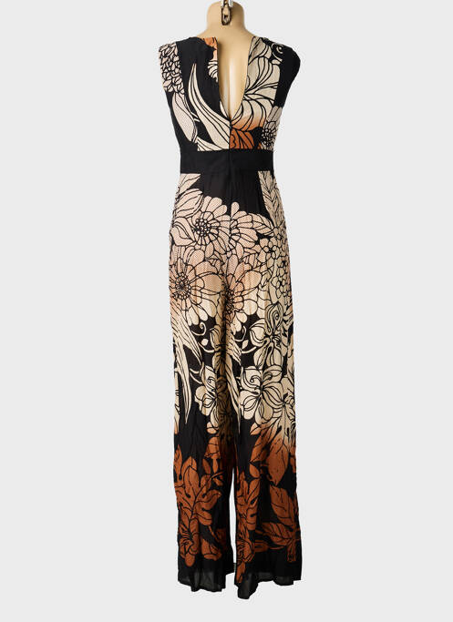 Salopetă-pantalon croială fluidă mâneci scurte negru ELEONORA AMADEI femme