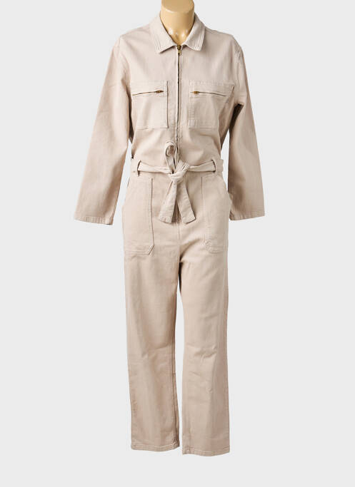 Salopetă-pantalon guler de bluză mâneci lungi bej LA PETITE FRANCAISE femme