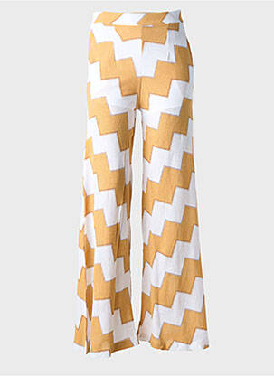 Pantalon evazat talie cu cleme talie înaltă bej PHO FIRENZE femme