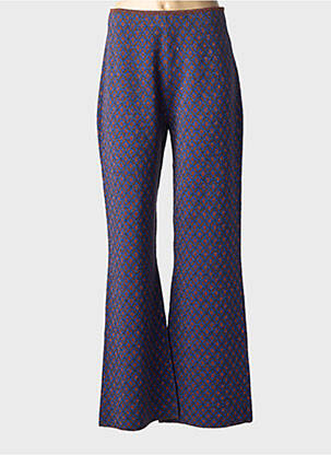 Pantalon evazat talie elastică mărime normală albastru MALIPARMI femeie