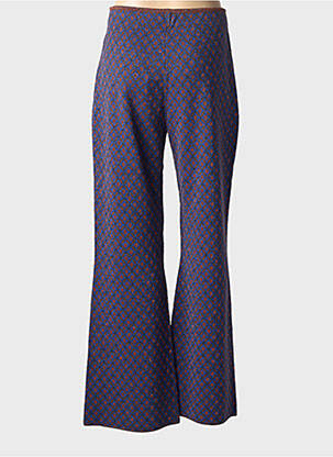 Pantalon evazat talie elastică mărime normală albastru MALIPARMI femeie