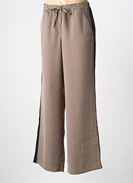 Pantalon larg țesătură crep mărime normală maro SUMMUM femme