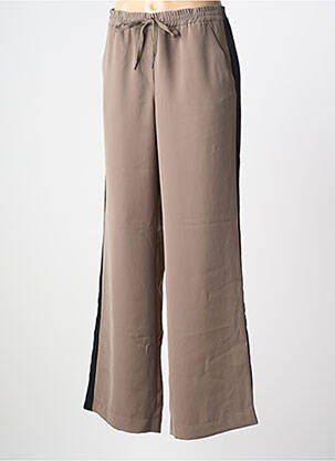 Pantalon larg țesătură crep mărime normală maro SUMMUM femme