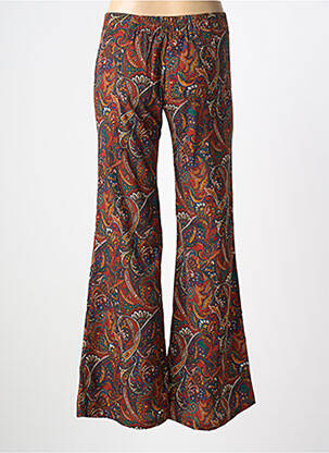 Pantalon evazat talie cu cleme talie înaltă portocaliu BELAIR femeie