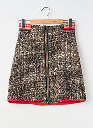 Fustă scurtă căptușeală maro TRICOT CHIC femme