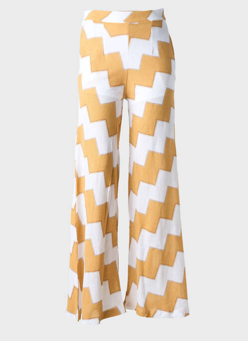 Pantalon evazat talie cu cleme talie înaltă bej PHO FIRENZE femme