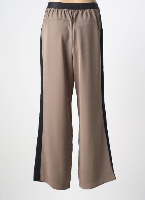 Pantalon larg țesătură crep mărime normală maro SUMMUM femme