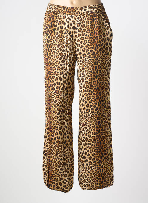 Pantalon drept talie cu cleme mărime normală bej SUMMUM femme