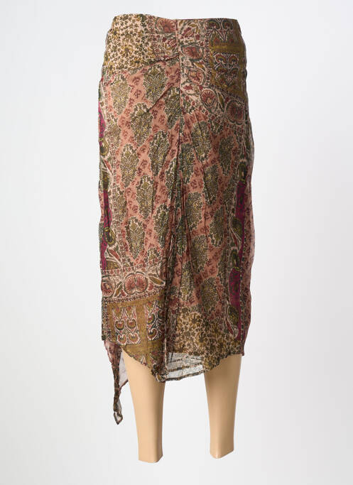 Fustă lungă țesătură crep roz BELAIR femme