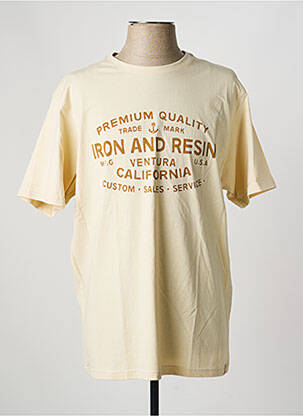 Tricou elasticitate mâneci scurte bej IRON AND RESIN bărbat
