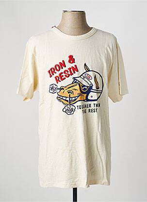 Tricou elasticitate mâneci scurte bej IRON AND RESIN bărbat