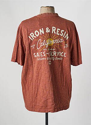 Tricou elasticitate mâneci scurte maro IRON AND RESIN bărbat