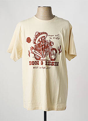 Tricou elasticitate mâneci scurte bej IRON AND RESIN homme
