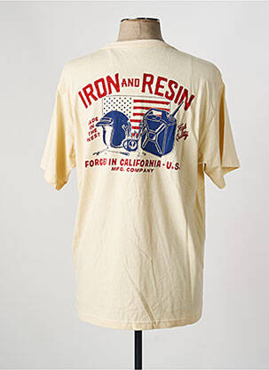 Tricou elasticitate mâneci scurte bej IRON AND RESIN bărbat
