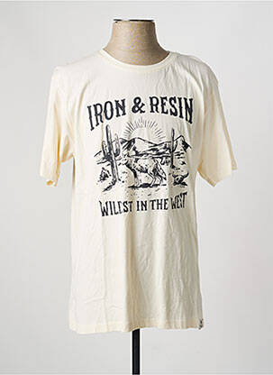 Tricou elasticitate mâneci scurte bej IRON AND RESIN bărbat