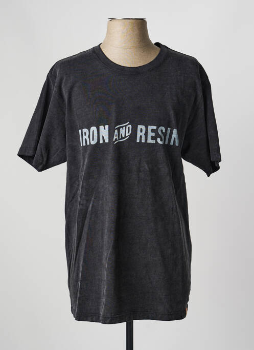 Tricou elasticitate mâneci scurte negru IRON AND RESIN homme