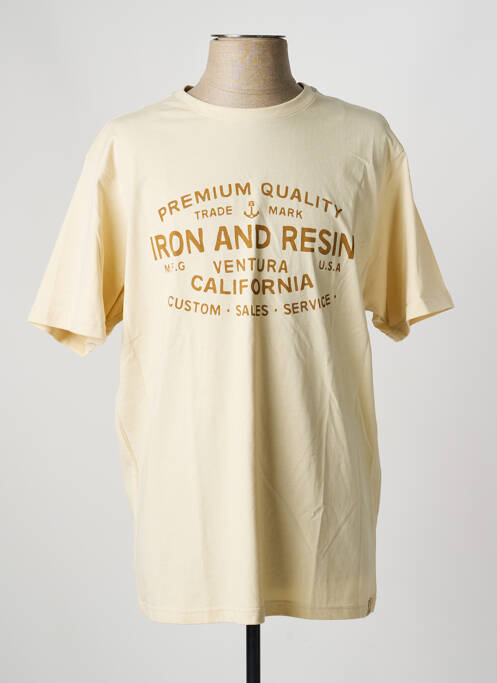 Tricou elasticitate mâneci scurte bej IRON AND RESIN homme