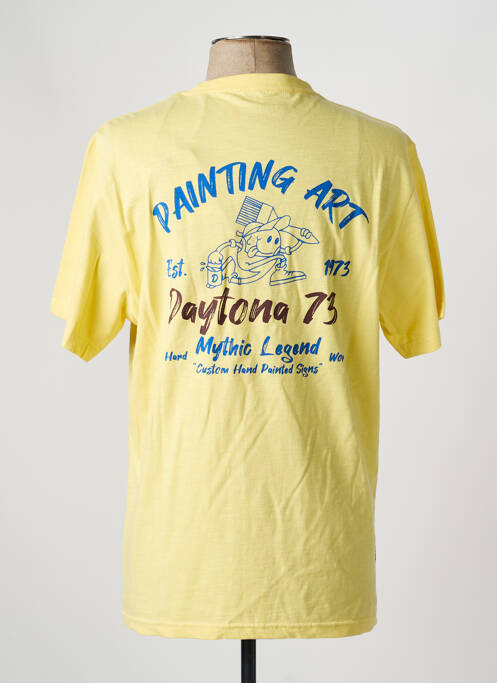 Tricou croială dreaptă mâneci scurte galben DAYTONA homme