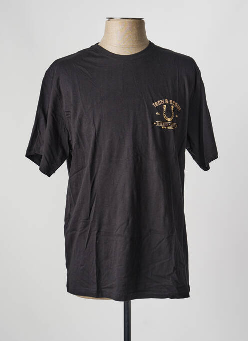 Tricou elasticitate mâneci scurte negru IRON AND RESIN homme