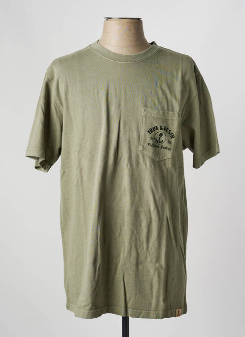 Tricou elasticitate mâneci scurte verde IRON AND RESIN homme