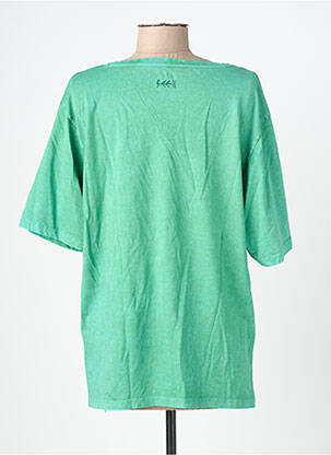 Tricou croială dreaptă mâneci scurte verde ROSE GARDEN femeie