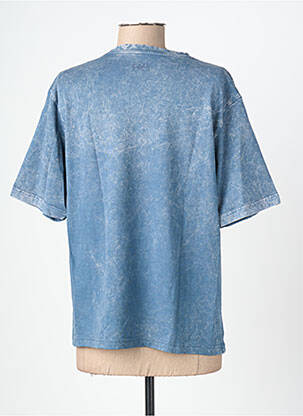 Tricou croială dreaptă mâneci scurte albastru ROSE GARDEN femeie