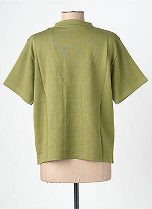 Tricou croială dreaptă mâneci scurte verde ROSE GARDEN femeie