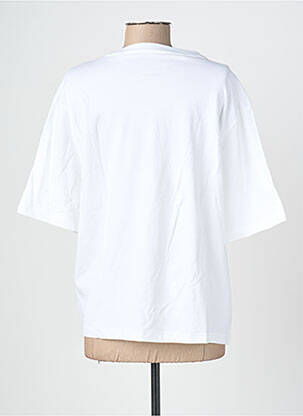 Tricou croială dreaptă mâneci scurte alb ROSE GARDEN femeie