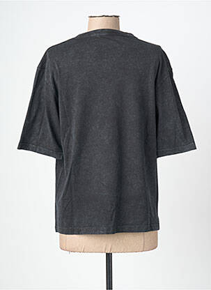 Tricou croială dreaptă mâneci scurte negru ROSE GARDEN femeie