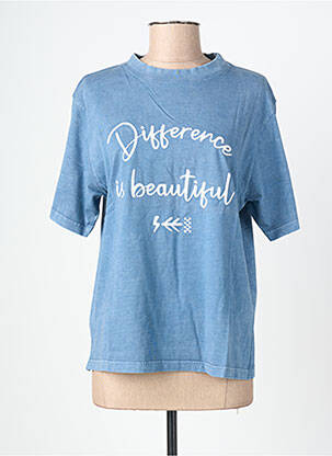 Tricou imprimeu fantezie mâneci scurte albastru ROSE GARDEN femeie