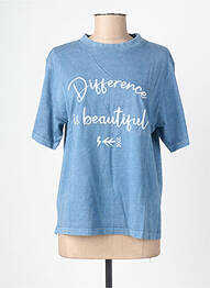 Tricou imprimeu fantezie mâneci scurte albastru ROSE GARDEN femme