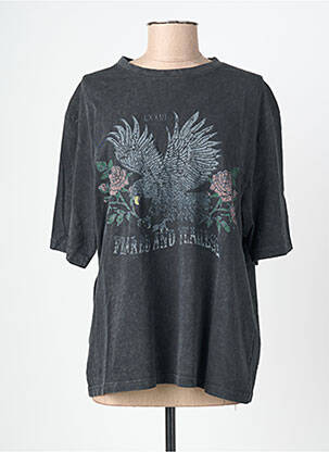 Tricou imprimeu fantezie mâneci scurte gri ROSE GARDEN femeie