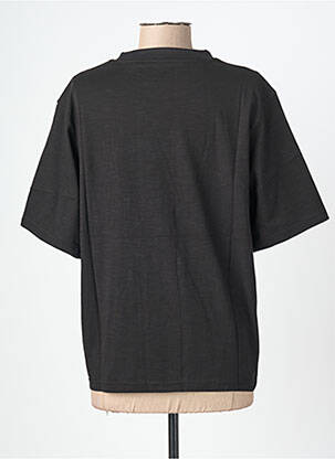 Tricou croială dreaptă mâneci scurte negru ROSE GARDEN femeie