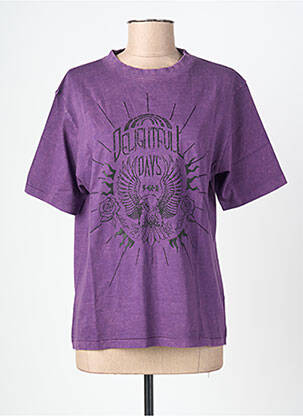 Tricou imprimeu fantezie mâneci scurte violet ROSE GARDEN femeie
