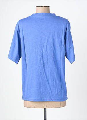 Tricou croială dreaptă mâneci scurte albastru ROSE GARDEN femeie