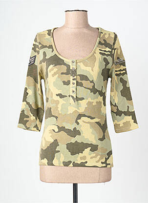 Tricou mâneci 3/4 mâneci 3/4 verde ROSE GARDEN femeie