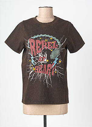 Tricou mâneci lungi mâneci lungi maro ROSE GARDEN femeie