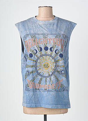 Tricou serigrafie mâneci scurte albastru ROSE GARDEN femeie